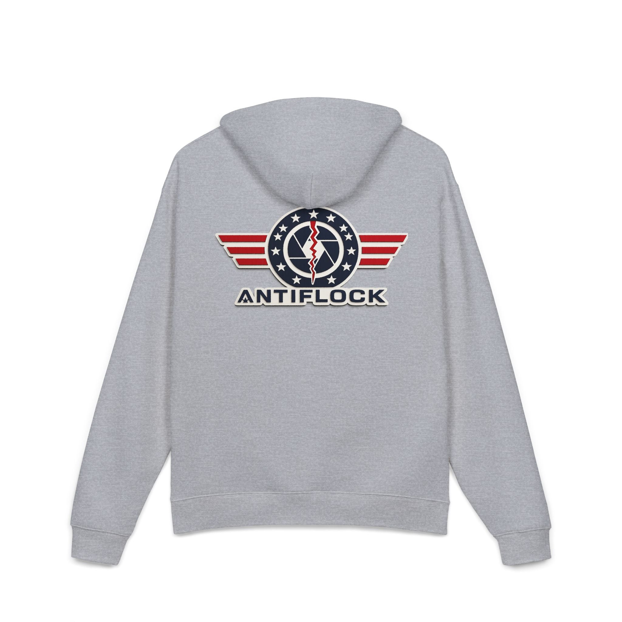 Patriotic 'ANTIFLOCK' Hoodie – Vintage Flag Wings Graphic