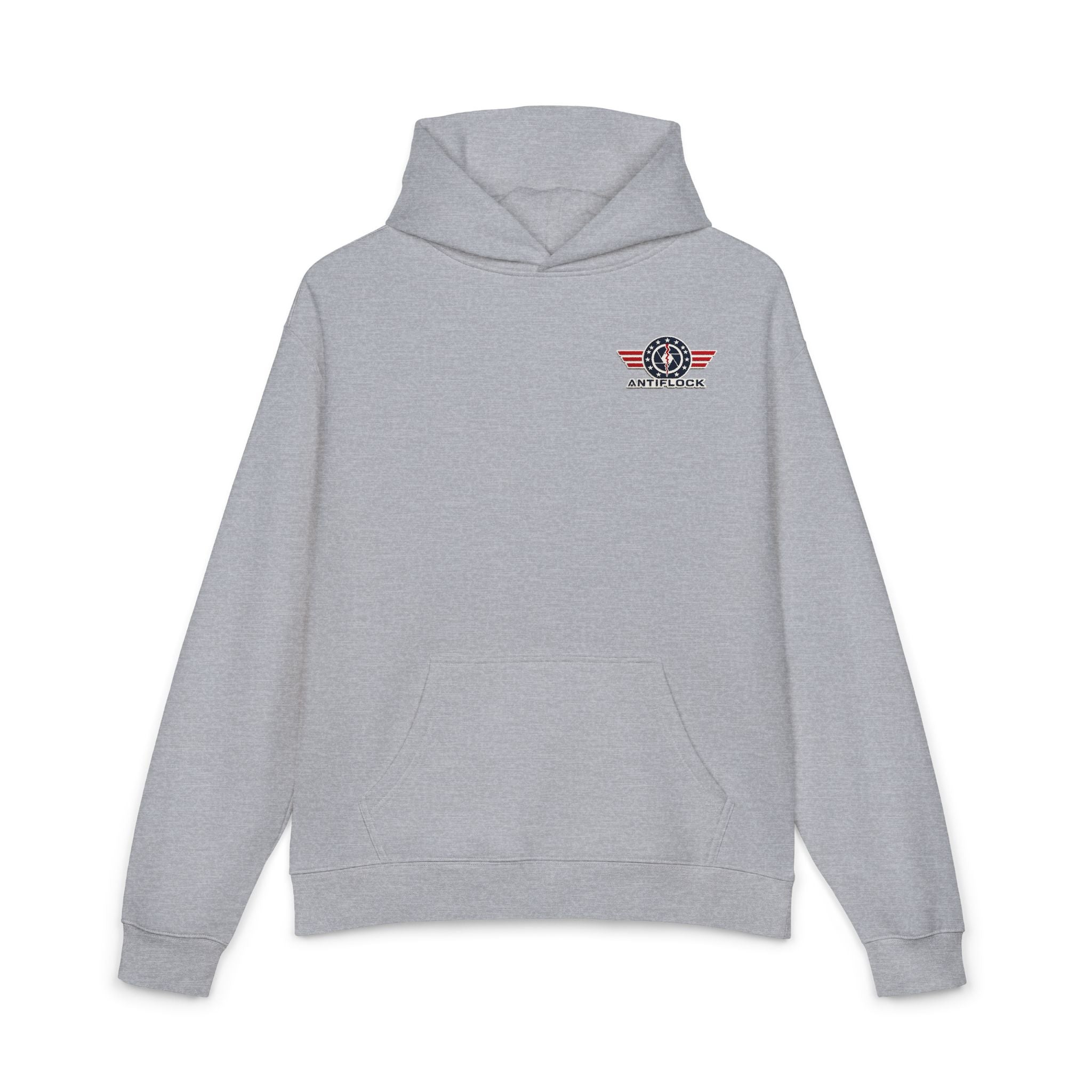 Patriotic 'ANTIFLOCK' Hoodie – Vintage Flag Wings Graphic