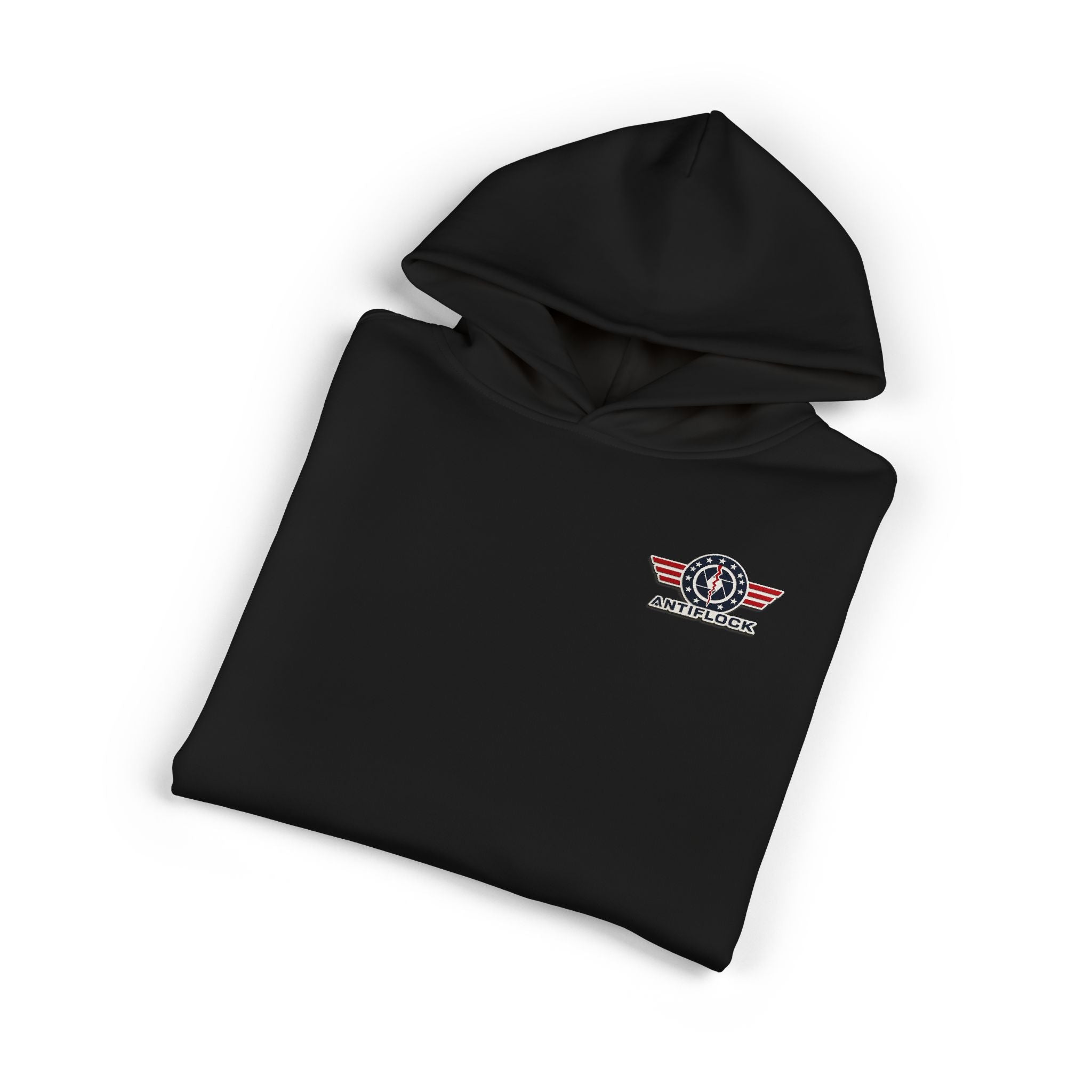 Patriotic 'ANTIFLOCK' Hoodie – Vintage Flag Wings Graphic